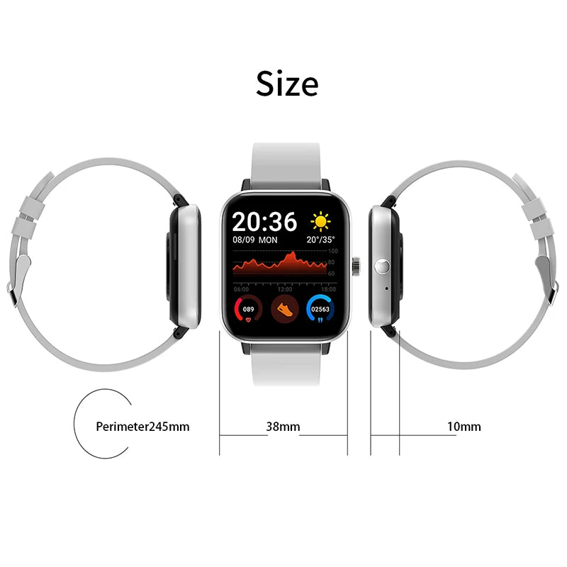 Montre connectée pour Android et IOS, bracelet entièrement tactile, GPS, suivi de la condition physique, tension artérielle, montre intelligente pour téléphone, hommes et femmes,