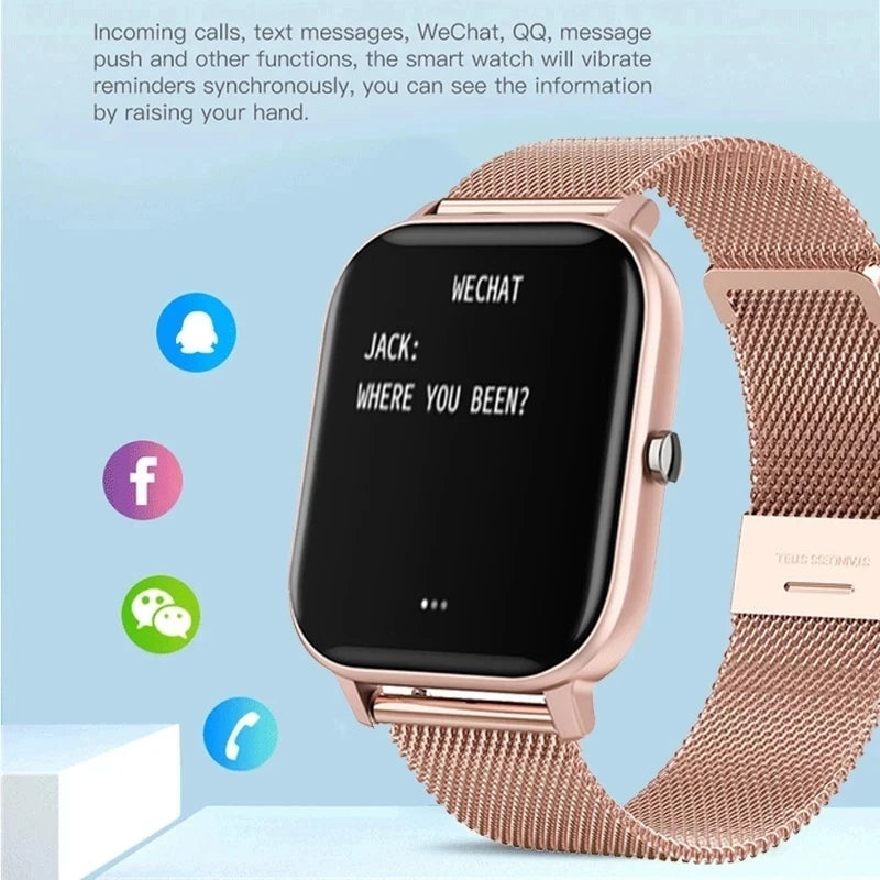 Montre connectée pour Android et IOS, bracelet entièrement tactile, GPS, suivi de la condition physique, tension artérielle, montre intelligente pour téléphone, hommes et femmes,