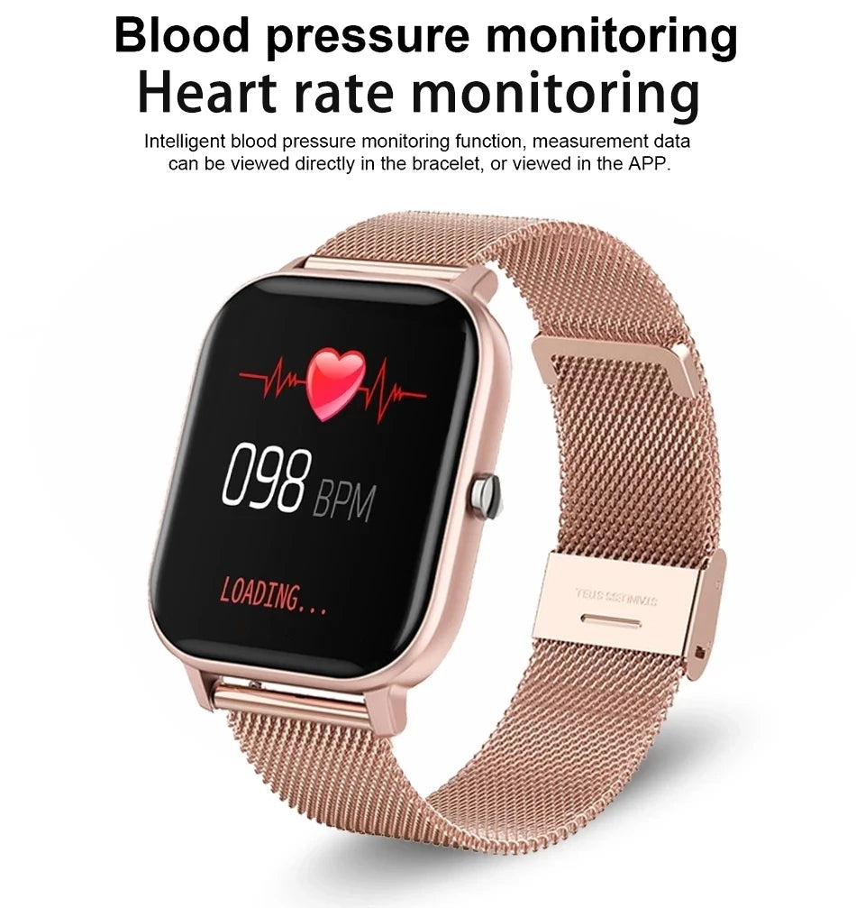 Montre connectée pour Android et IOS, bracelet entièrement tactile, GPS, suivi de la condition physique, tension artérielle, montre intelligente pour téléphone, hommes et femmes,