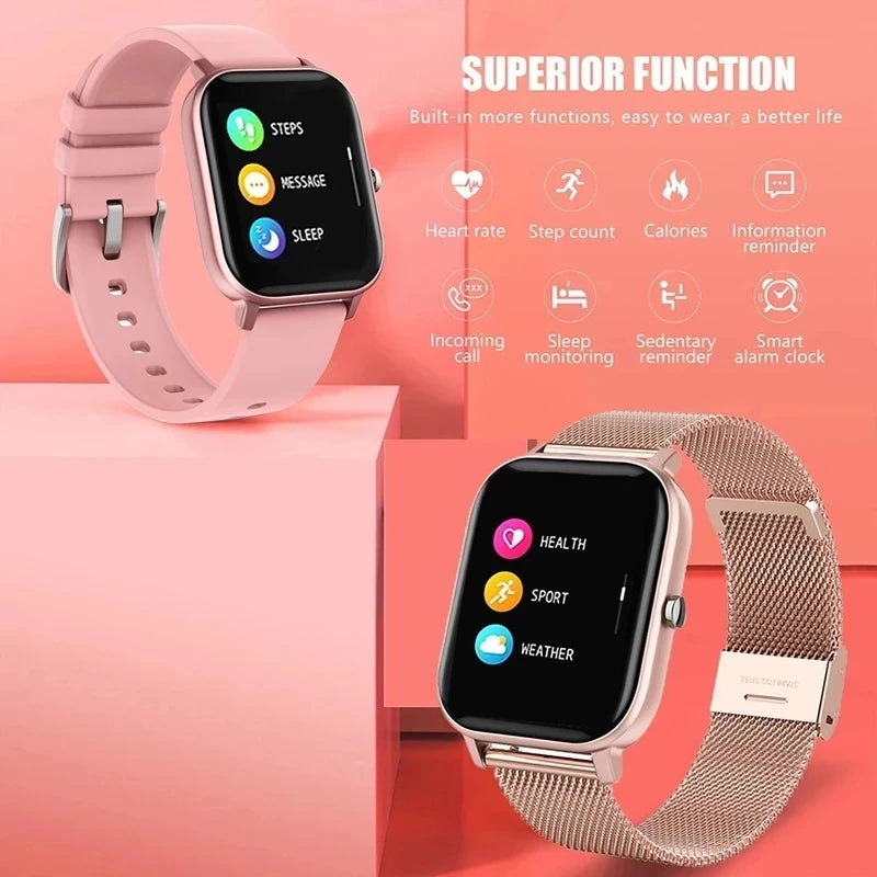 Montre connectée pour Android et IOS, bracelet entièrement tactile, GPS, suivi de la condition physique, tension artérielle, montre intelligente pour téléphone, hommes et femmes,