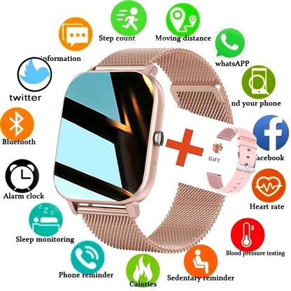 Montre connectée pour Android et IOS, bracelet entièrement tactile, GPS, suivi de la condition physique, tension artérielle, montre intelligente pour téléphone, hommes et femmes,