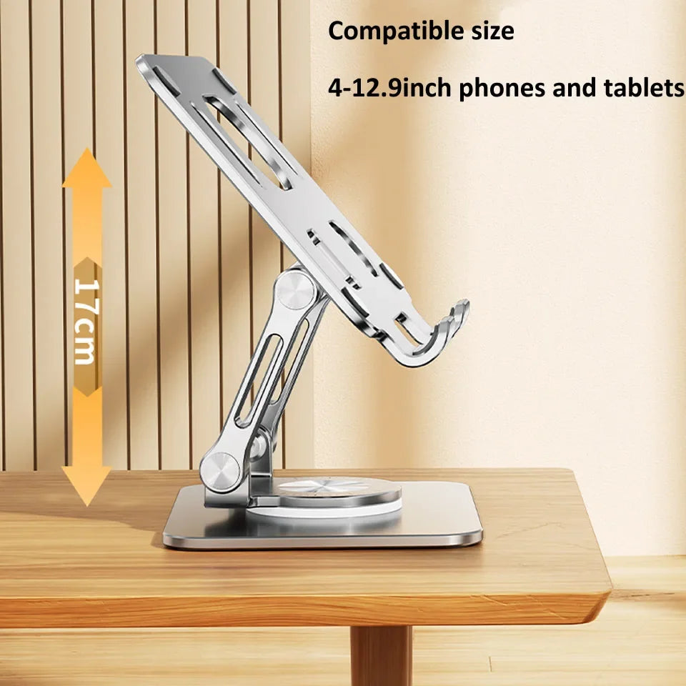 Support de tablette pliable réglable pour iPad, support de téléphone en aluminium, rotation à 360 °, compatible avec iPad Pro, Air, Mini