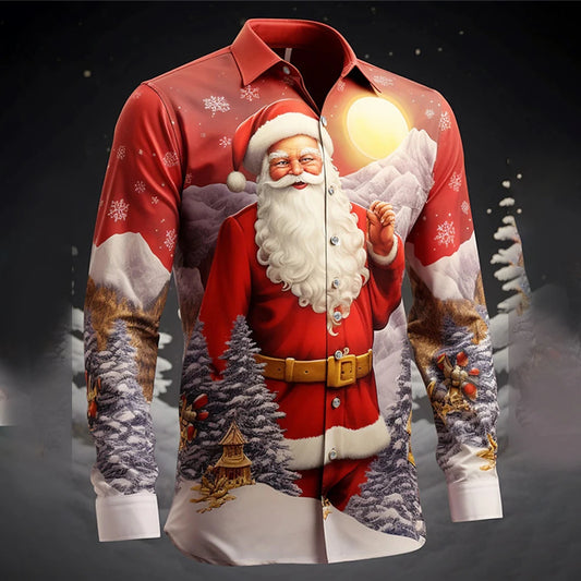 Chemise père Noel pour hommes 3 D mode